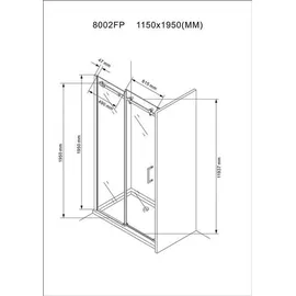 BuyLando.Shop BuyLando Viktoria 115x195 cm Nischendusche mit Schiebetür - Silber Beschläge