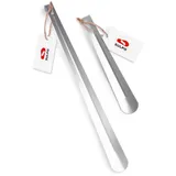 SULPO 2er Pack 26cm & 51cm Stabil Schuhlöffel aus Edelstahl - Schuhlöffel Lang & Mittel - Schuhlöffel Metall mit Aufhängeloch - Schuhanzieher Lang & Mittel - Shoe Horn - 26 cm / 51 cm