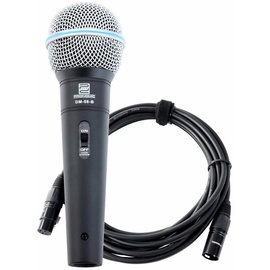 Pronomic DM-58-B Vocal Mikrofon mit Schalter inkl. 5m XLR Kabel