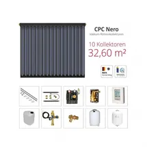 solarbayer� Solarbayer Komplettsolarpaket CPC NERO10B Bruttogesamtfläche 32,60m2 Vakuumröhre