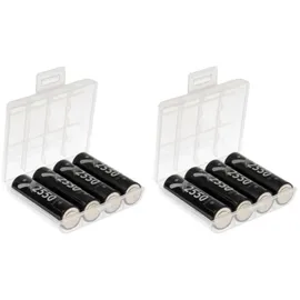 XCell 8x XCell Mignon Akku AA LSD Plus Ni-MH 1,2V 2550 mAh low self-discharge + 2x Akkubox