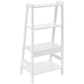 [en.casa] Leiterregal Himare 90x43x32 cm, mit 4 Fächern Weiß,