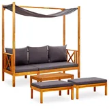 Teenpull – Gartenbank Mit Tisch & Fußhockern Massivholz Akazie