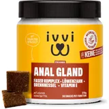 ivvi Anal Gland - Snacks zur Unterstützung der Analdrüsen bei Hunden. Enthält Kürbisfleisch, Flohsamenschalen, Leinsamen, Löwenzahn, Brennessel und Präbiotika. 60 Snacks (270g) mit Erdnussbutter