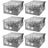 Home4You Aufbewahrungsbox 51 x 24 x 37 cm 6-tlg. grau