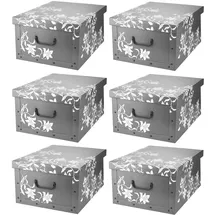 Home4You Aufbewahrungsbox 51 x 24 x 37 cm 6-tlg. grau