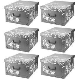 Home4You Aufbewahrungsbox 51 x 24 x 37 cm 6-tlg. grau