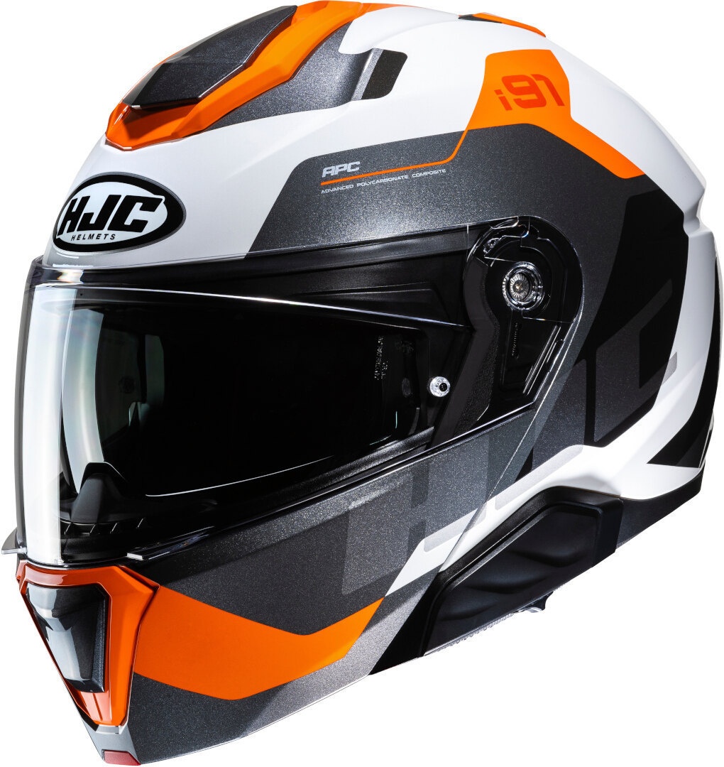 HJC i91 Carst Helm, zwart-wit-oranje, L