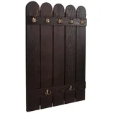 MCW Wandgarderobe MCW-N95, Garderobe Garderobenpaneel, Paulownia 7 Haken 86x60cm ~ braun
