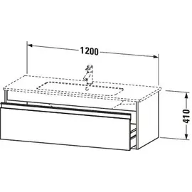 Duravit Waschtischunterschrank 1 Auszug 120 x 41 x 47,5 cm Eiche Schwarz Matt
