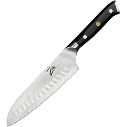 Alpha-Royal Japanese Serie 7` Santoku-Messer Damaszener-Stahl Schwarz