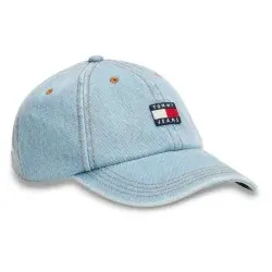 Tommy Jeans für Damen. AW0AW17312 Heritage Baseballkappe aus blauem Denim (OSFA), Lässig, Baumwolle
