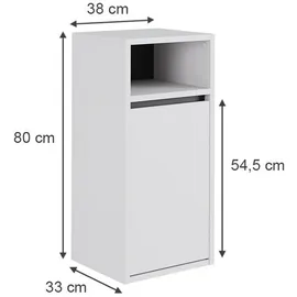 Vicco Viola Badschrank 38 x 80 cm Grau/Weiß
