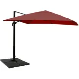 MCW Ampelschirm A96 3x4m Alu/Stahl Bordeaux mit Ständer Drehbar