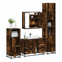 VidaXL Badmöbel-Set Räuchereiche 4-tlg. Holzwerkstoff