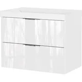 Germania Waschtisch Bisbee (1-St), Waschtisch mit Glasfront in verschiedenen Breiten weiß 80 cm x 58 cm x 45 cm