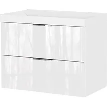 Germania Waschtisch Bisbee (1-St), Waschtisch mit Glasfront in verschiedenen Breiten weiß 80 cm x 58 cm x 45 cm