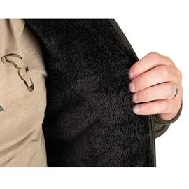 Fox International Collection Sherpa Reißverschlusspullover - Green / Black - L