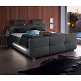 Places of Style Boxspringbett Gina, inkl. Topper und LED-Beleuchtung, schwarz