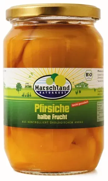 Marschland Pfirsiche, halbe Früchte bio 680g