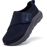 SHULOOK Extra Weit Diabetiker Schuhe Herren für Geschwollene Füße Senior Schuhe mit Klettverschluss 2E (Dunkelblau EU41.5) - 41.5 EU Weit