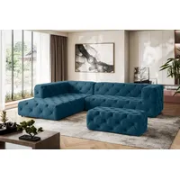 Home Affaire Ecksofa »FOLLINA« L-Form, mit klassischer Chesterfield-Knopfheftung blau