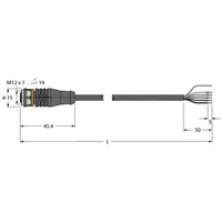 Turck 6631078 Sensor-/Aktor-Anschlussleitung 5m Polzahl: 5 1St.