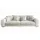 luma-home schönes für dein zuhause Big Sofa XXL B306/T134/H86 cm, Lounge Couch mit hochwertiger Federkernpolsterung, viele Kissen, Liegefläche 120x240 cm, Korpus Kunstleder Weiß und Bezug Strukturstoff Grau Beige