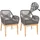 Proregal Gartenstuhl 58 x 59 x 85 cm grau 2 St.