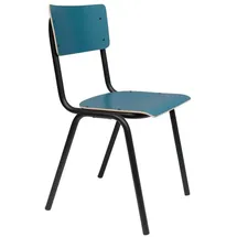 ZUIVER Stapelstuhl BACK TO SCHOOL MATTE PETROL blau