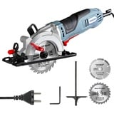 WORKPRO Mini Kreissäge 750W 4700RPM, Handkreissäge Schnitttiefe 45 mm (90 °), 28 mm (45 °), mit 120 mm TCT-Klinge und 115 mm Diamantklinge, mit Führungsschiene, für Holz Metall Fliesen