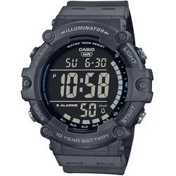 Chronograph, grau (dunkelgrau), CASIO TIMELESS COLLECTION, Armbanduhren, Herren, Quarzuhr, Armbanduhr, Herrenuhr, Digitaluhr, bis 10 bar wasserdicht