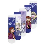 UNITED LABELS Disney Die Eiskönigin Socken für Mädchen - Frozen Sneaker Kindersocken Söckchen Lila/Weiß (5er Pack) (DE/NL/SE/PL, Numerisch, 23, 26, Regular, Lila/Weiß) - 23-26