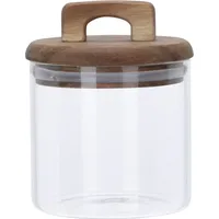 Excellent Houseware - Glas für Lebensmittelaufbewahrung, Holzdeckel, 750 ml