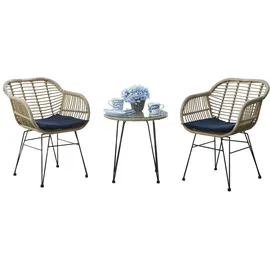 Hti-Living Ibiza Set 3-tlg. hellbraun