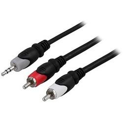 Deltaco Verlängerungskabel 3,5mm (Stecker) zu 2x RCA (Stecker) 3m Schwarz