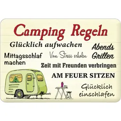 Blechschild Camping Regeln