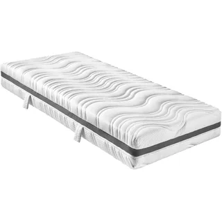 sleepling 190146 Federkernmatratze Comfort 130 | Taschenfederkern Matratze | 7-Zonen Kaltschaum Auflage | Härtegrad 3 | Made in EU | Wendegriffe | Ökotex | 60 Grad waschbar | 90 x 200 x 18 cm, weiß