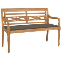 VidaXL Batavia-Gartenbank mit Taupe Kissen 120 cm Teak Massivholz