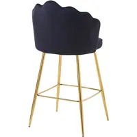 Dynamic24 Barhocker Muscheldesign 2er Set aus Samt Schwarz Tresen