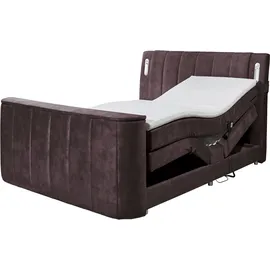 ed exciting design Dallas Boxspringbett 180x200 cm , inkl. Topper, LED-Beleuchtung, motorisierter TV-Halterung lila