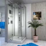 AcquaVapore Dampfdusche Duschtempel Sauna Dusche Duschkabine D38-00L3 80x80 cm