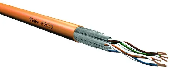 elmat EL-PRO Datenleitung, S/FTP 4x2xAWG23, 1300MHz, Cat.7, halogenfrei, Dca, orange, 1000m Trommel