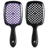 luxuskollektion 2er Pack Haarbürsten Naturhaar Entwirrbürsten für Lockiges Haar