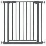 hauck Türschutzgitter Open N Stop 2, 75-80 cm, ohne Bohren, Einhändiges Beidseitiges Öffnen, Manueller Schließmechanismus, Metall Dark Grey)