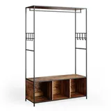 Vicco Kleiderschrank Fyrk 119,5 x 189 x 44 cm Eiche rustikal/Schwarz