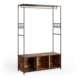 Vicco Kleiderschrank Fyrk 119,5 x 189 x 44 cm Eiche rustikal/Schwarz