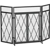Homcom Kaminschirm mit Faltbaren Design 120 l 11,5 x 79 cm schwarz