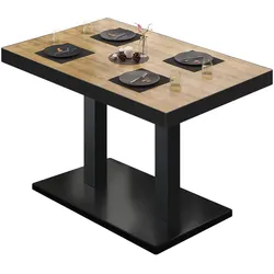 BM | Bistrotisch | B:T:H 130 x 80 x 77 cm | Eiche / Schwarz | Rechteckig | Schwarzer Rand