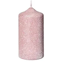 Trendkerzen Glamour Glitter Stumpenkerzen 150 x 70 mm rosa 4 St.
